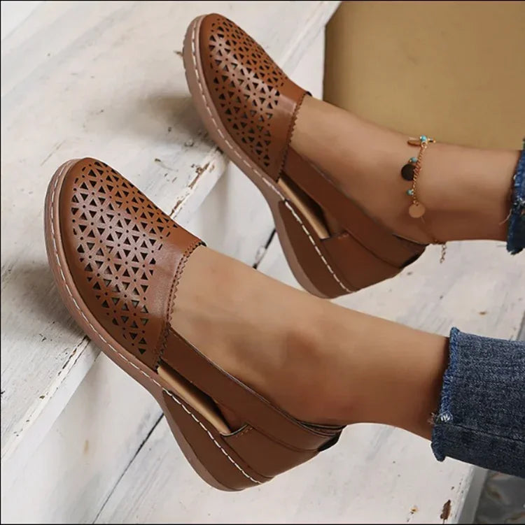 2023 New Women Wedges Sandals Hollow Out Vintage Woman Shoes Slip on Casual Sewing Ladies Sandal Female Summer Zapatos Muje