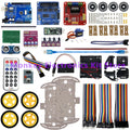 Electronic Smart Car Kit 4WD Smart Robot Car Chassis Kits Car With Speed Encoder and Battery Box Diy Kit for arduino R3 Board