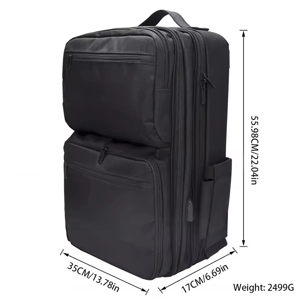 Makeup Travel Backpack with Sliding Large Cosmetic Storage Organizer Bag Trays Adjustable Dividers Partition Barber Tools Bag ﻿