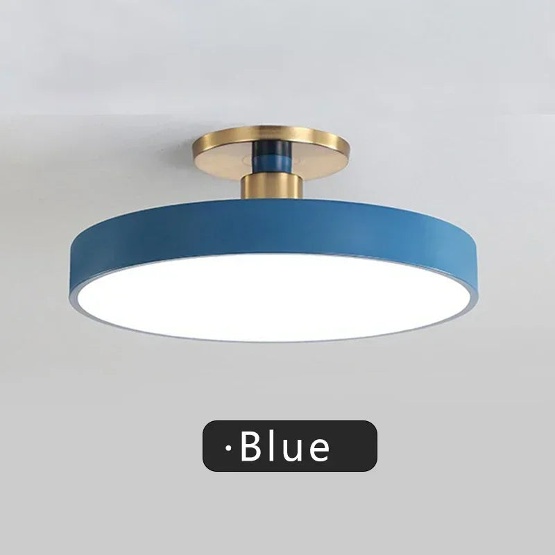 Nordic LED Ceiling Light Modern Circular Macaron Home Decoration Light Living Room Bedroom Balcony Study Room Indoor Lighting