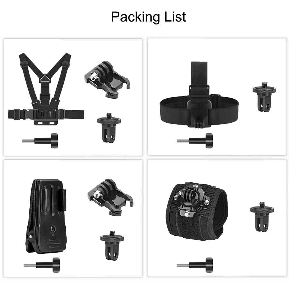 Accessories Kit for Insta 360 X5 X4 x3 Chest Mount Head Strap Backpack Clip Holder Wrist Strap for Insta 360 X5 X4 X3 Accessory