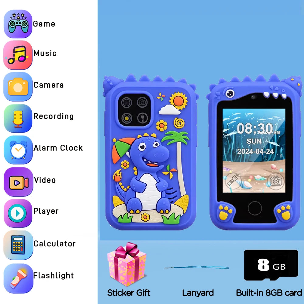Kids Smart Phone Toy TouchScreen Unicorn Baby Mobile MP3 Music Player Digital Camera Educational Toys Girls Boys Birthday Gifts
