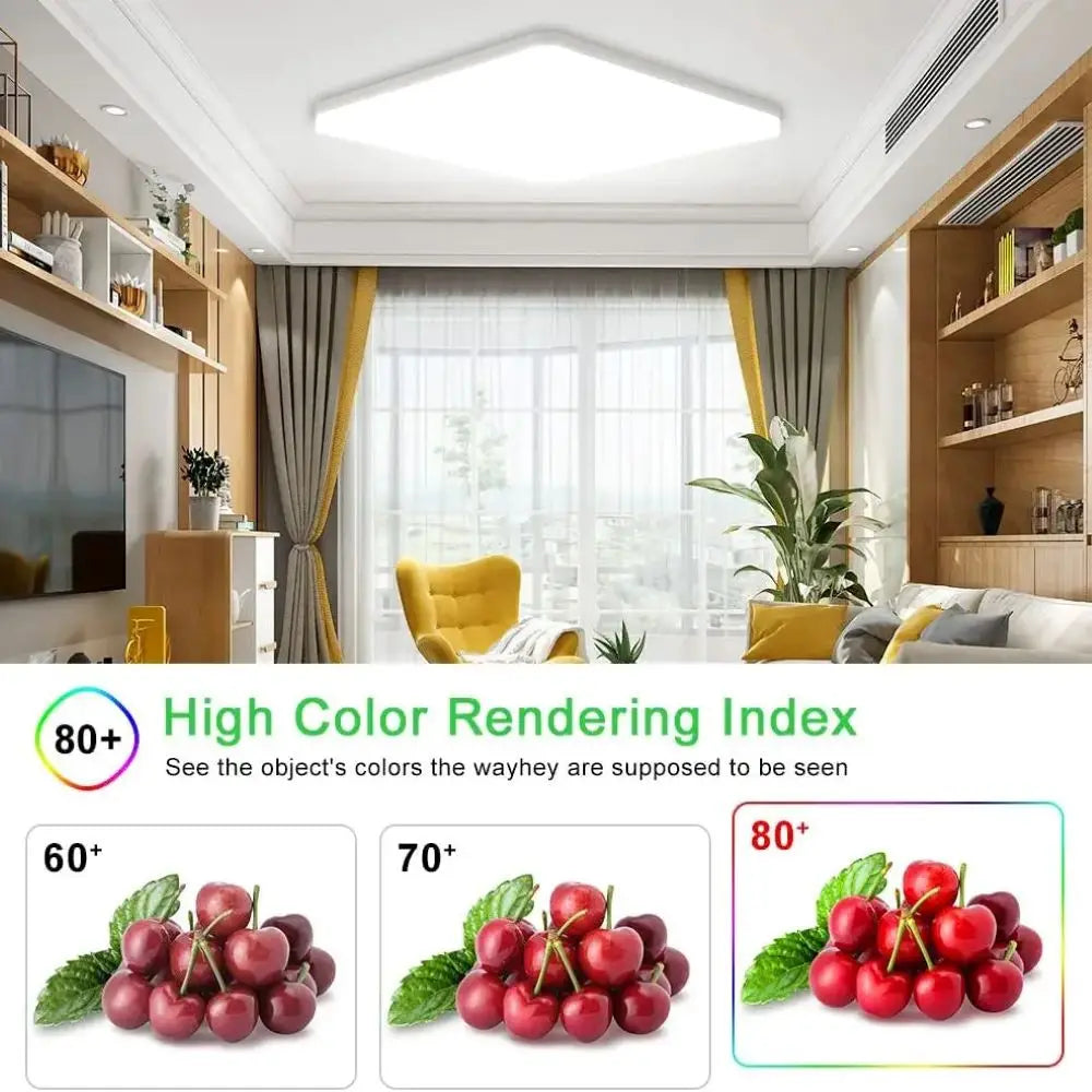 LED Ceiling Lamp 18-48W Flush Mount Fixture 3000K-6000K Daylight Modern Home Lighting for Bedroom  Living Room  Kitchen Hallway