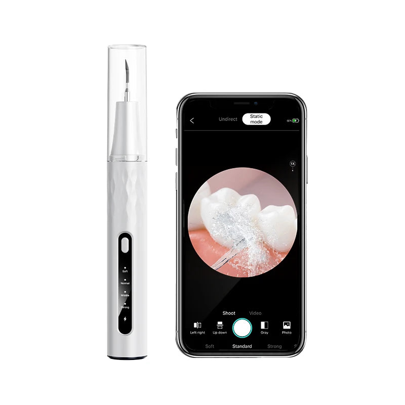 Smart Ultrasonic Tooth Scaler With Camera 4 Speeds Visual Electric Sonic Teeth Plaque Cleaner For Teeth Tartar Stain Calculus