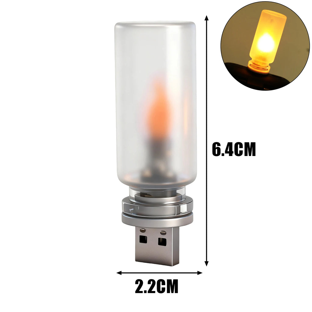 Car Interior Decoration Light Car Ambient Lamp Night Light for Holiday Home Auto Decoration 5V USB Led Flash Candles Light Bulb