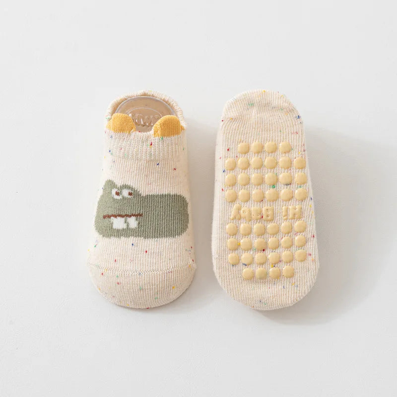 Kids Floor Socks For Boys Girls Soft Cotton Baby Toddler Home Anti-slip Short Socks Autumn Winter Cartoon Sports Socks 0-5Years