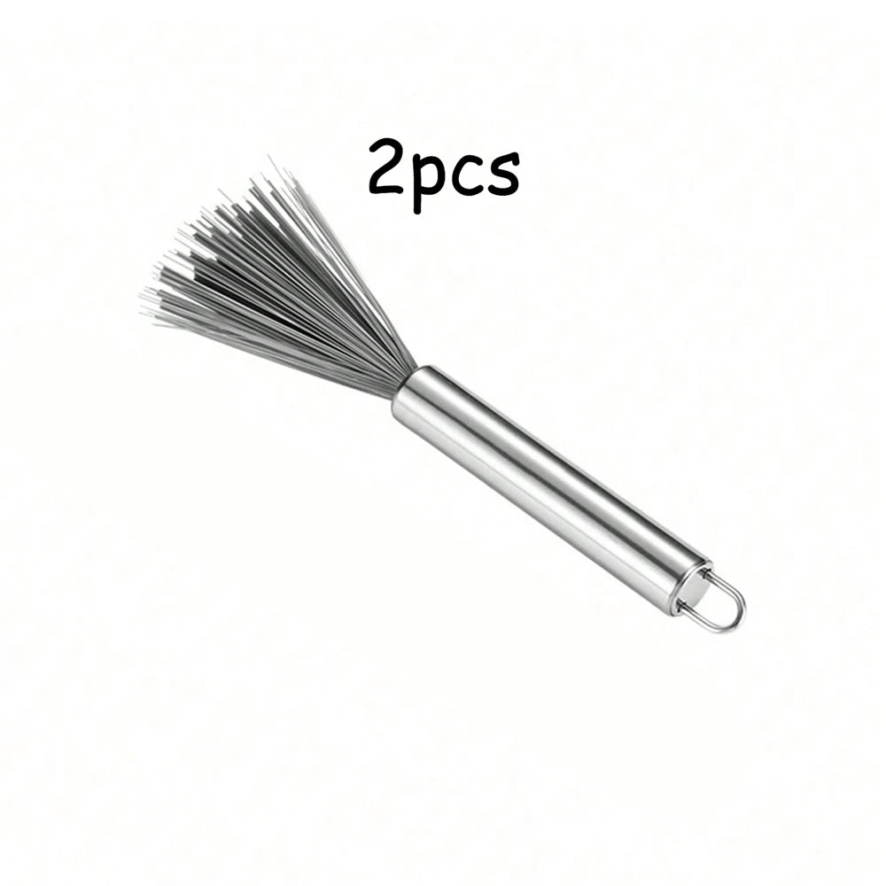 2pcs Multi-Functional Cleaning Brush Steel Handle Household Cleaning Brush Home Cleaning Helper