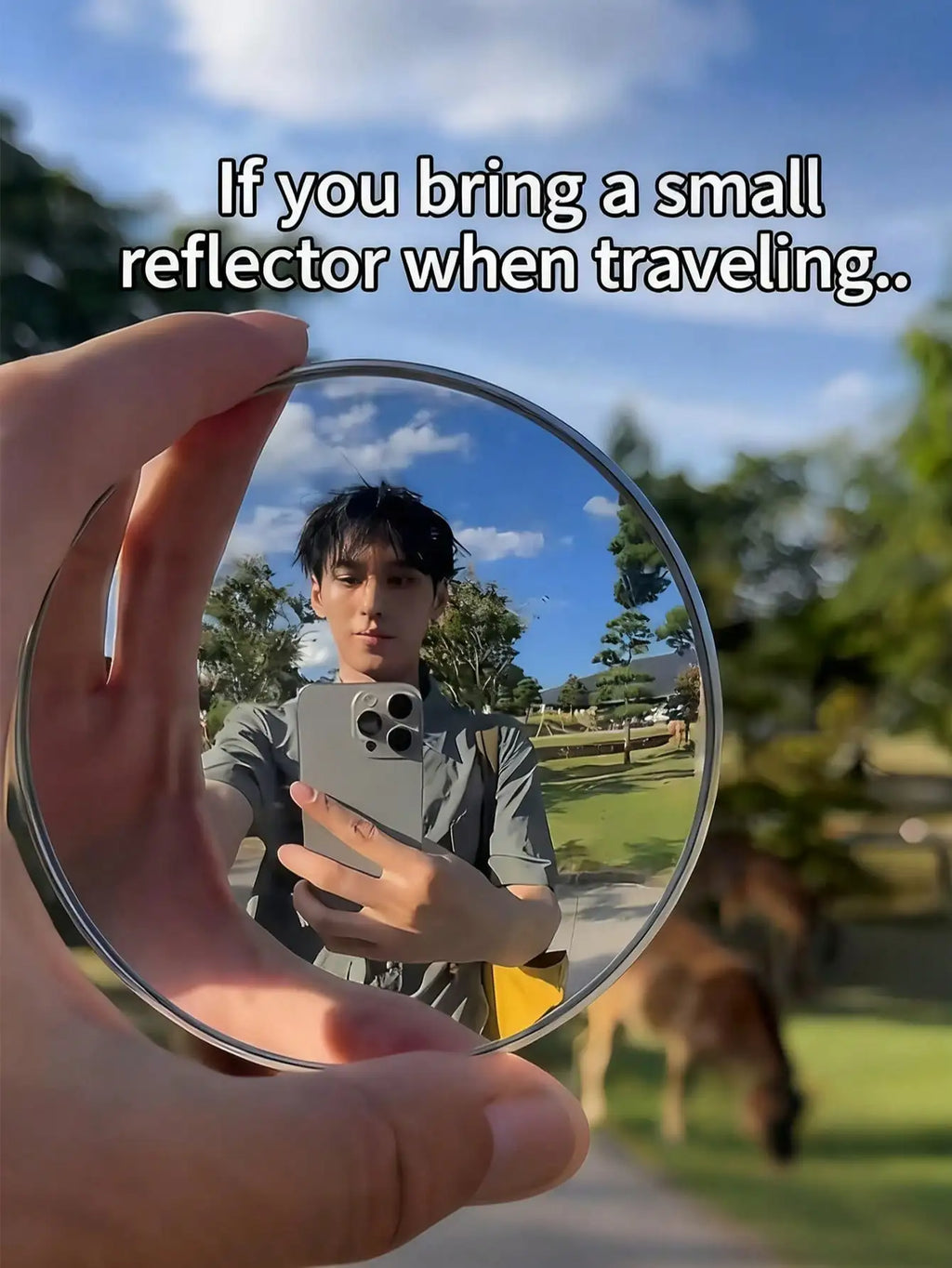 1 travel photo mini round mirror, reflective mirror, spherical mirror, portable wide-angle lens, photo and selfie accessories