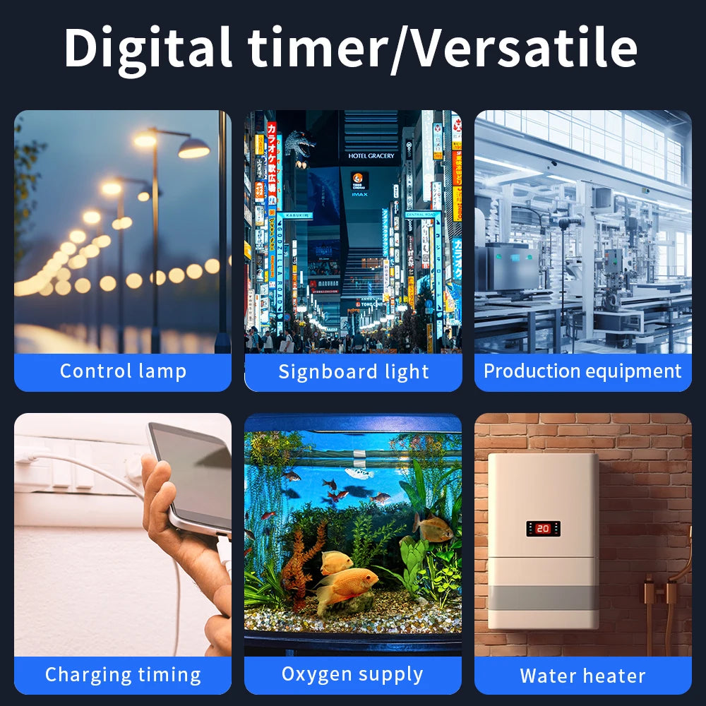 Smart Electronic Timer 220V Weekly Time Switch Programmable Timing Socket EU Plug Outlet Time Control for Kitchen Household