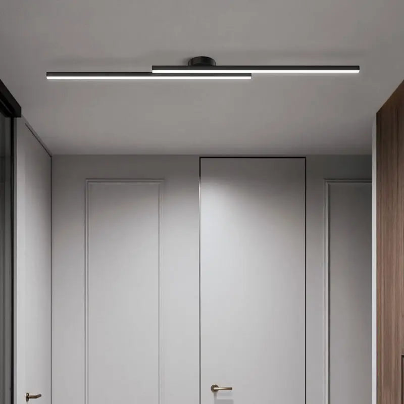 Long Aluminium LED Ceiling Light Modern Creative Design Ceiling Lamp Indoor Lighting Fixture Hallway Balcony Aisle Office Lustre
