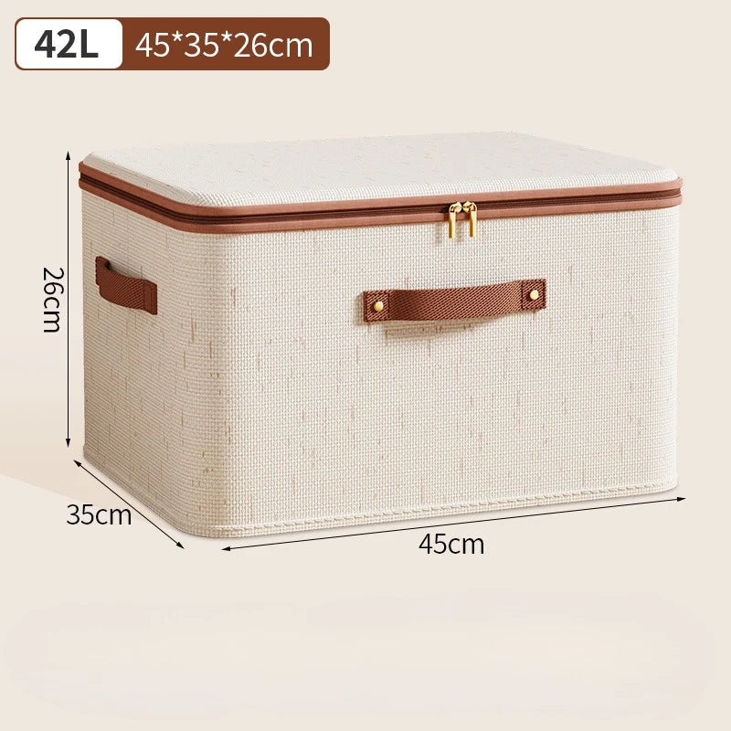 Extremely Large Thicken Clothes Organizer Home Cotton Linen Quilt Pants Sweater Storage  Box Bedroom Closet Wardrobe Organizer
