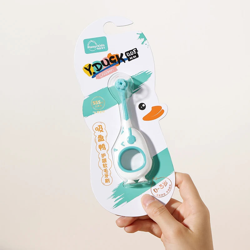Cute Baby Toothbrush for Infants and Toddlers Aged 0-3, Cartoon Small Head Baby Toothbrush, Individually Packaged, with Suction Cup at the Bottom for Standing