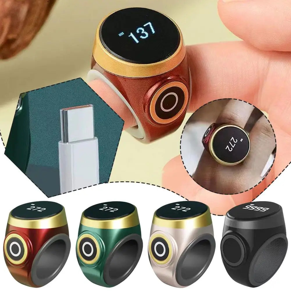 Smart Finger Counter LCD Electronic Intelligent Digital Display Waterproof Type-C Rechargeable Portable Luminous Tally Counter