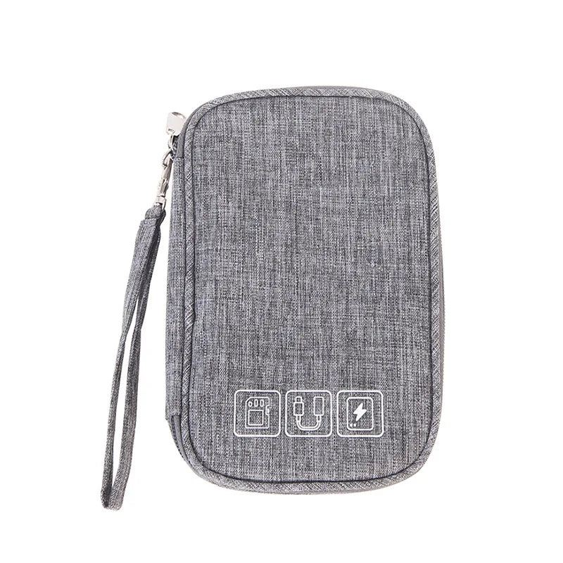 Travel Storage Bags for Cable Portable Electronics Organizer for Charger Power Bank, Zipper Electronics Accessories Case