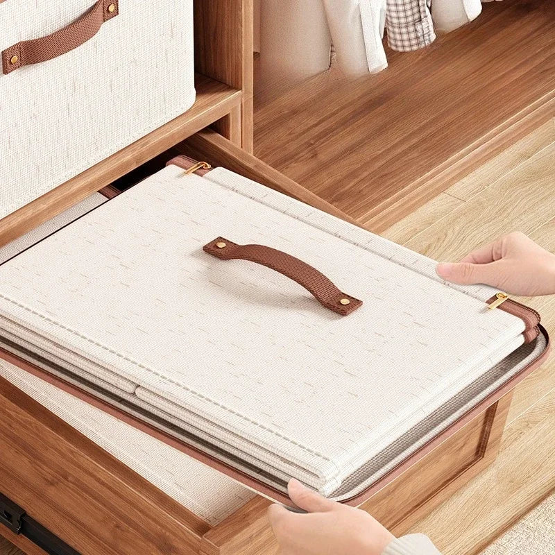 Extremely Large Thicken Clothes Organizer Home Cotton Linen Quilt Pants Sweater Storage  Box Bedroom Closet Wardrobe Organizer