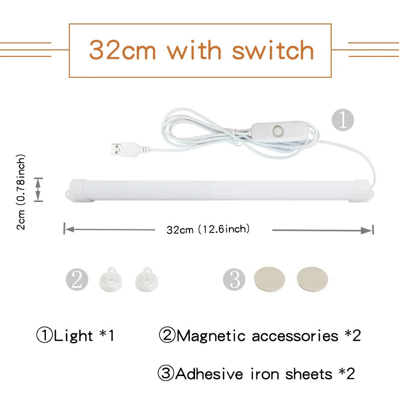 Desk light Magnetic reading lamp USB Dormitory LED Night lighting Eye protection tube cabinet Mirror Student Office study table