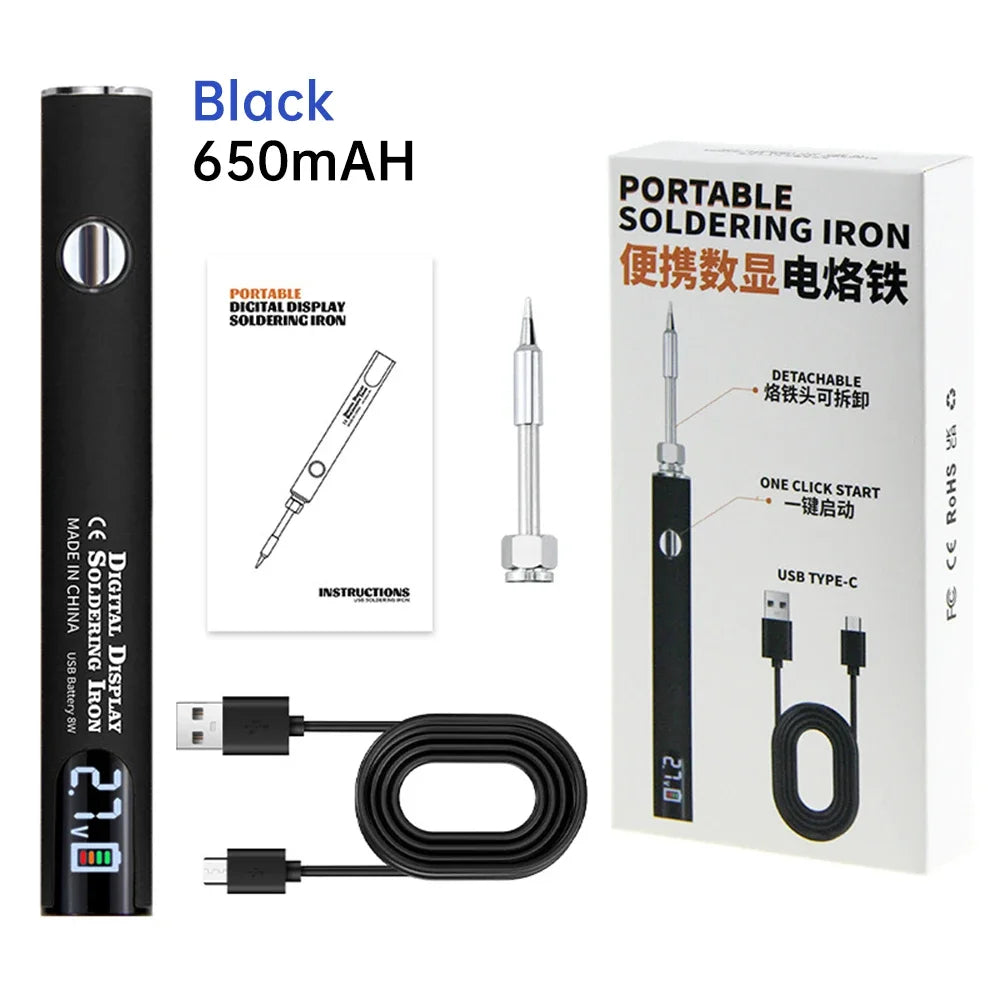 510 Smart Soldering Iron Kit Adjustable Voltage USB Powered Perfect for Electronics Enthusiasts and DIY Tasks