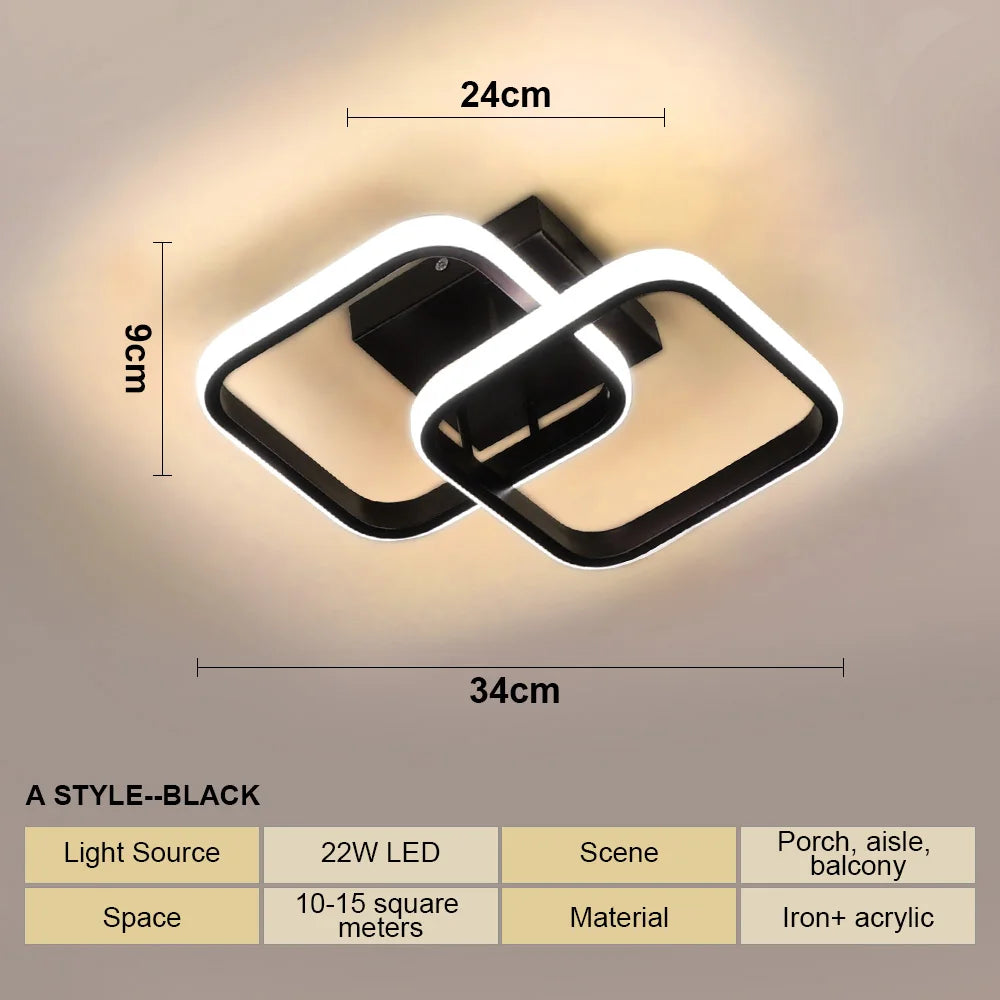 LED Ceiling Lamp Modern Style Geometric Shape Aisle Corridor Light Wall light Kitchen/ Bedroom Lighting 110V White/Warm light