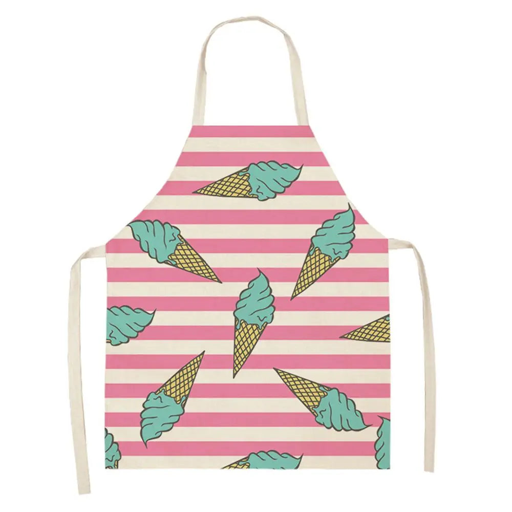 Cotton Linen Ice Cream Oil-proof Bibs Home Cleaning Tool Kitchen Apron Cooking