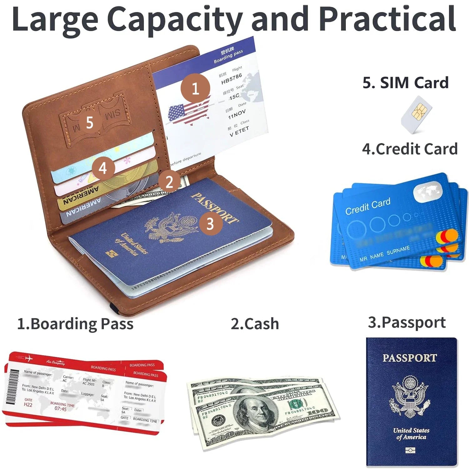 Passport Holder for Travel Essentials  Passport Wallet,Passport Book Holders for Women/Men Cover Case for Travel  Accessories