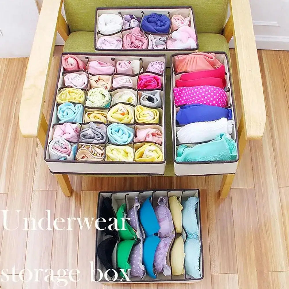 Organizer For Underwear Socks Bra Pants Foldable Closet Organizers Drawer Divider Scarf Storage Box Wardrobe Drawer Organizers