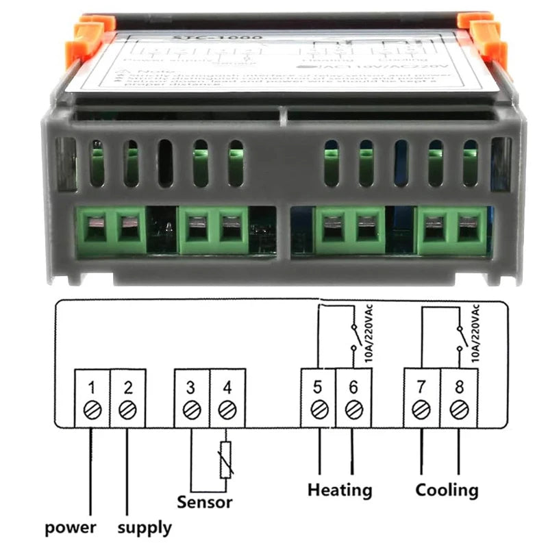 Smart STC-1000 Temperature Controller LED Digital Thermostat Thermoregulator Incubator Relay Heating and Cooling 12 V 220V