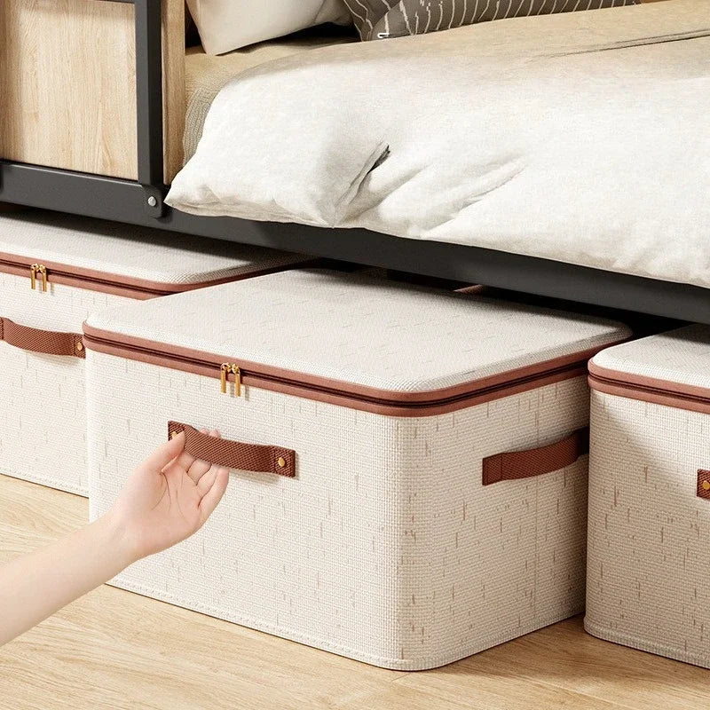 Extremely Large Thicken Clothes Organizer Home Cotton Linen Quilt Pants Sweater Storage  Box Bedroom Closet Wardrobe Organizer