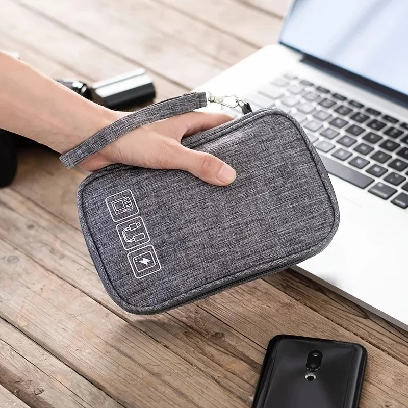 Travel Storage Bags for Cable Portable Electronics Organizer for Charger Power Bank, Zipper Electronics Accessories Case