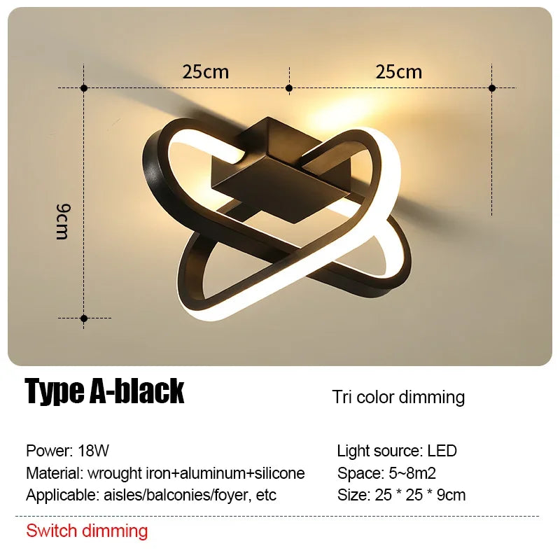 Modern LED Ceiling Lights Corridor Light Home Lighting Led Surface Mounted for Bedroom Living Room Corridor Light 3-color