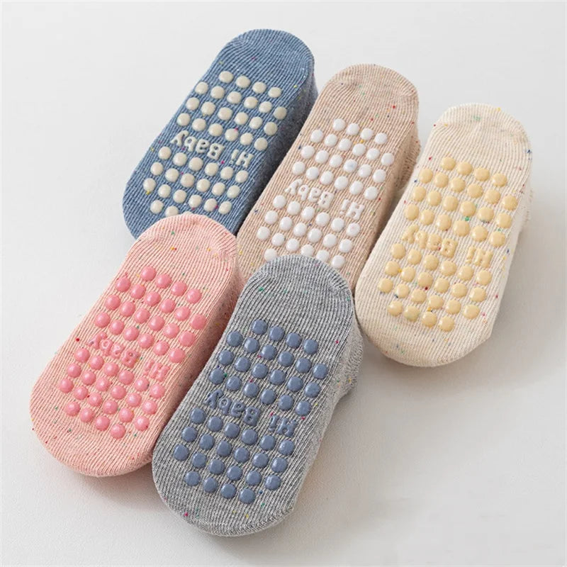 Kids Floor Socks For Boys Girls Soft Cotton Baby Toddler Home Anti-slip Short Socks Autumn Winter Cartoon Sports Socks 0-5Years