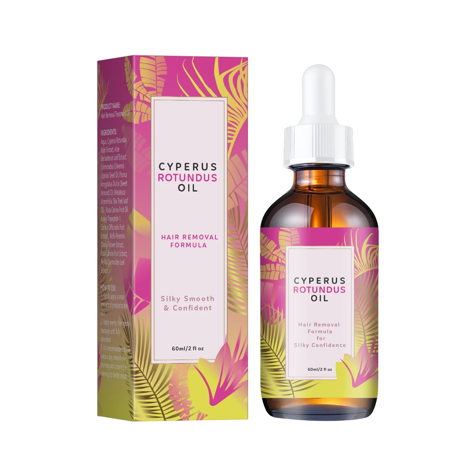 Natural Hair Inhibitor Body Oil 60ml - Jojoba & Almond Formula Gently Slows Growth & Smooths Skin for All Types.