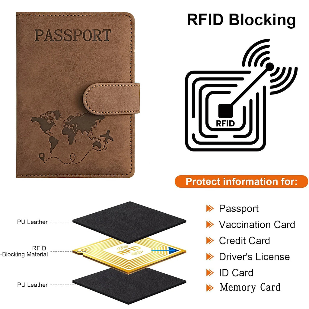 Passport Holder for Travel Essentials  Passport Wallet,Passport Book Holders for Women/Men Cover Case for Travel  Accessories