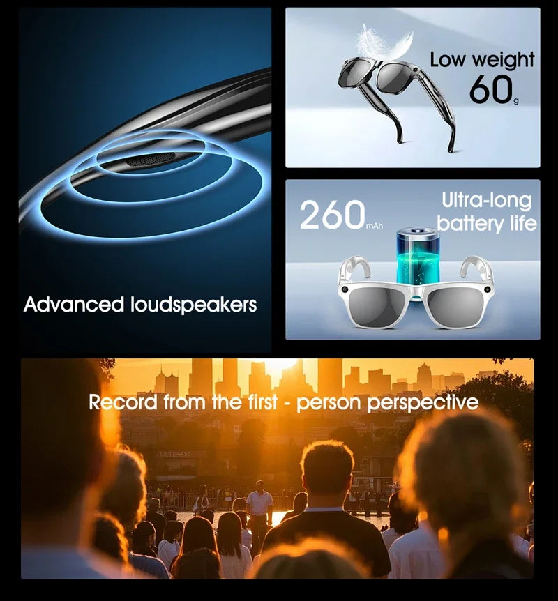 8K HD AI Smart Glasses 800w Pixel Multifunctional Camera Bluetooth Call Voice Assistant Music Player Smart Translation ﻿2026 New