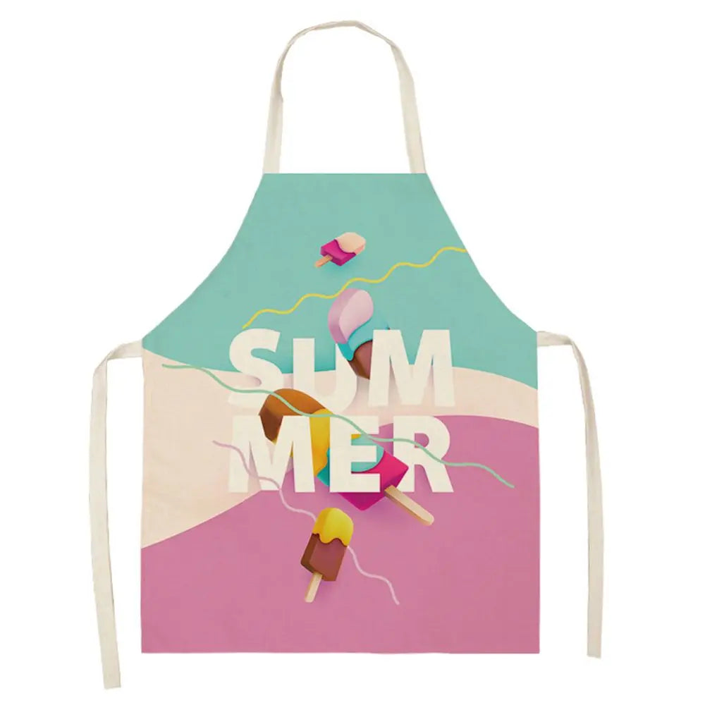 Cotton Linen Ice Cream Oil-proof Bibs Home Cleaning Tool Kitchen Apron Cooking