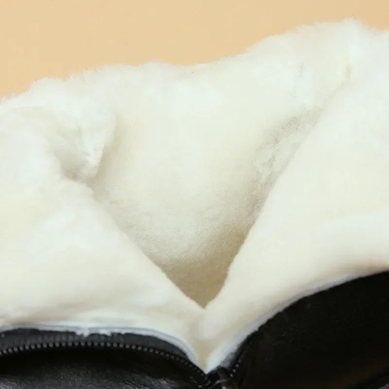 Women Shoes Ankle Boots Winter Plush Warm Soft Sole Anti Slip Waterproof Comfortable Outdoor Zipper Cold Proof Women Boots
