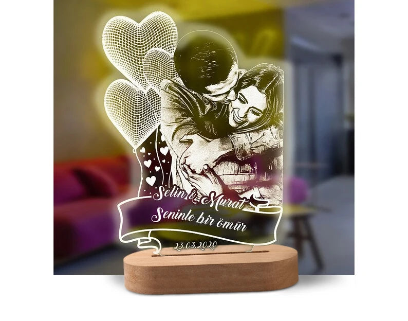 Personalized Photo Gift 3D Lamp Custom Photo Night Light For Wedding Birthday Anniversary Valentines day Personalized Gifts