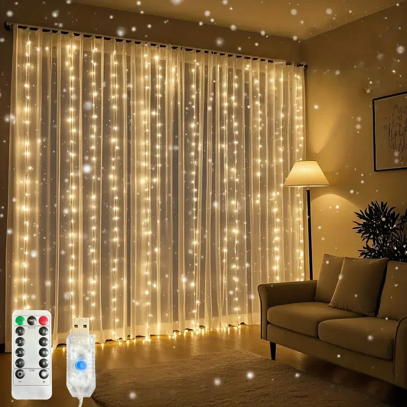 LED Curtain String Lights  Lighting USB Powered Fairy Lights Decor Indoor Wedding Party Christmas Tree Hanging Light