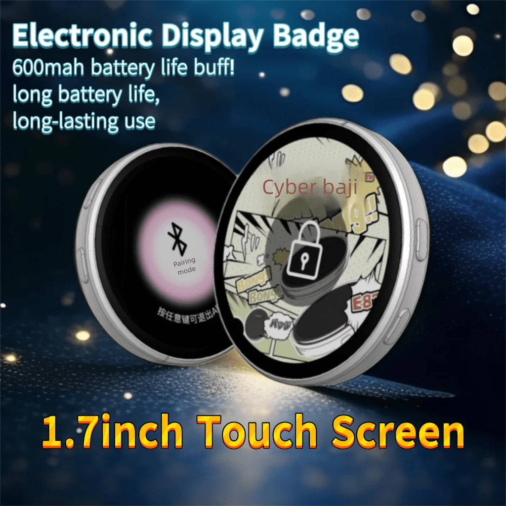 Smart Dynamic E-badge Electronic Badge Can Transfer Photos, GIFs, Animations, and Videos for Otaku Fans Gift
