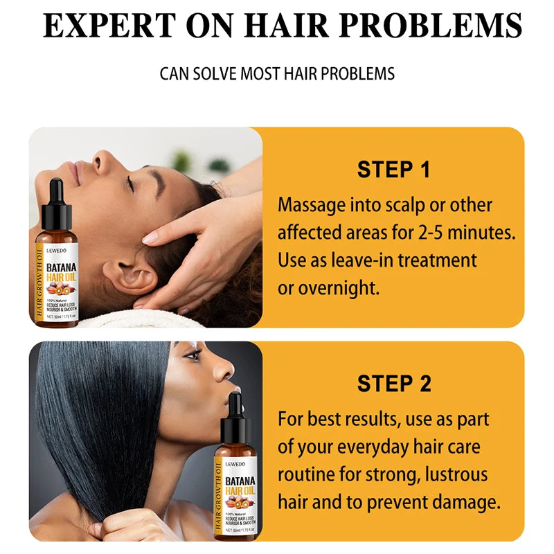 Hair Growth Batana Oil Serum Fast Growing Hair Essential Oil Beauty Hair Care Anti-Hair Loss Essence Natural Repair Damaged Hair