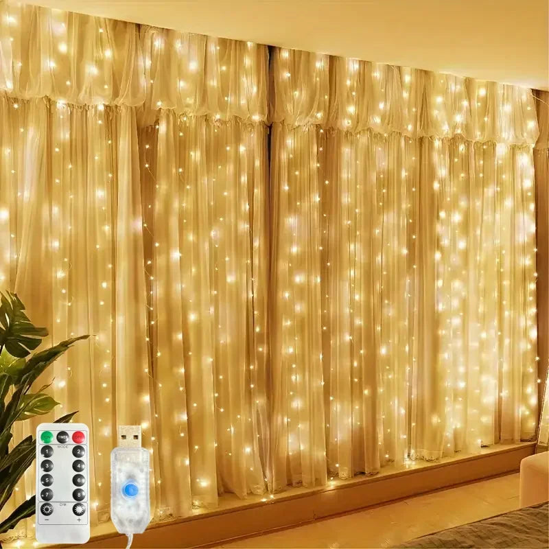 LED Curtain String Lights  Lighting USB Powered Fairy Lights Decor Indoor Wedding Party Christmas Tree Hanging Light