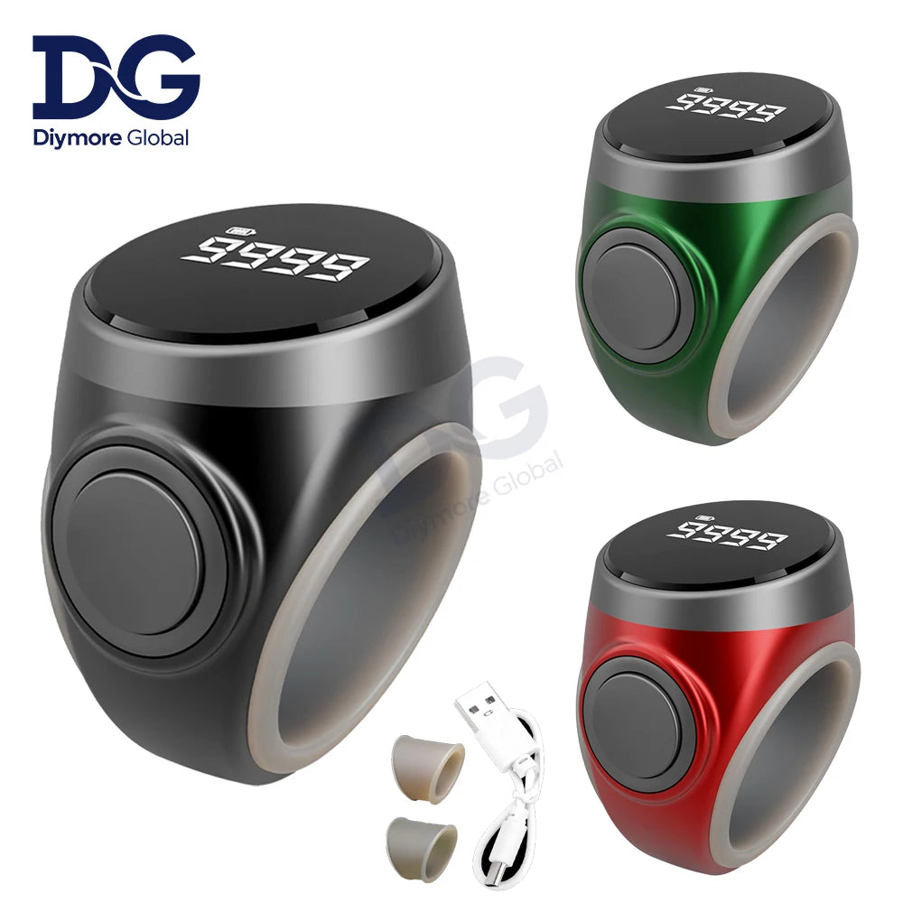 Smart Tasbih Tally Counter Digital Electronic Finger Ring Tally Counter Muslims Tasbeeh Zikr Ring Prayer Counter Type-C Charge