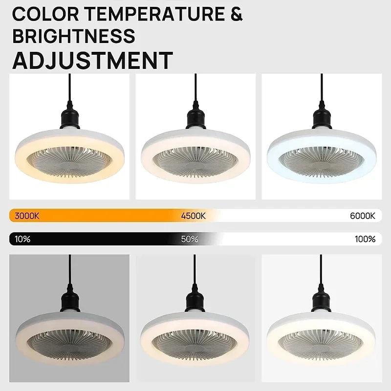 Smart 3 In 1 Ceiling Fan With Remote Control Lighting E27 Conversion Base 85-265v Lighting Base Suitable for Bedroom and Living
