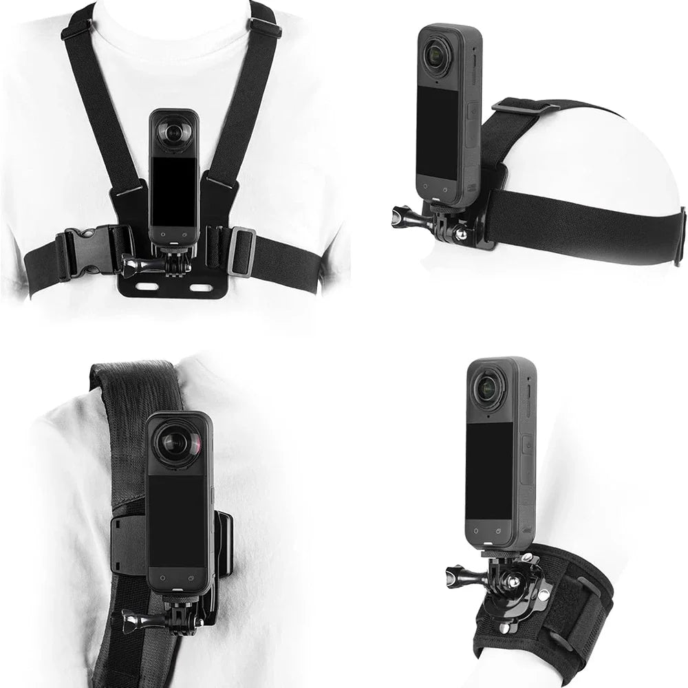 Accessories Kit for Insta 360 X5 X4 x3 Chest Mount Head Strap Backpack Clip Holder Wrist Strap for Insta 360 X5 X4 X3 Accessory