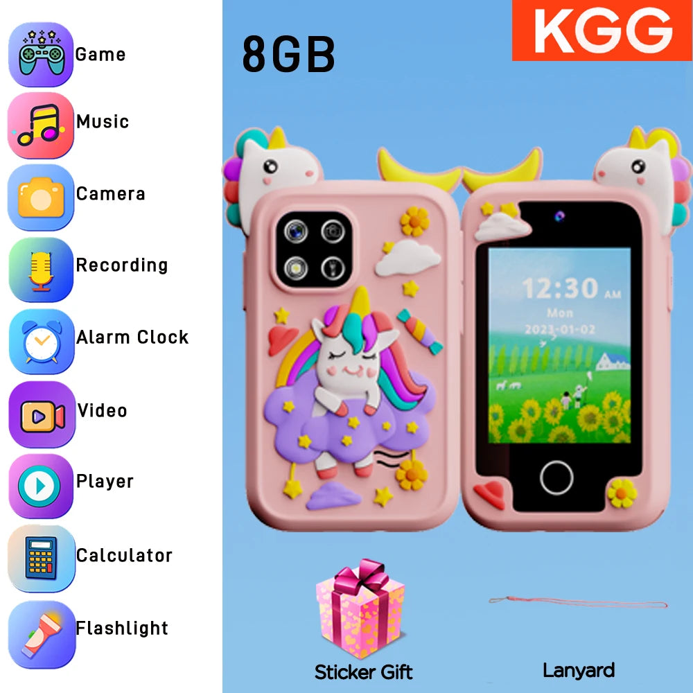 Kids Smart Phone Toy TouchScreen Unicorn Baby Mobile MP3 Music Player Digital Camera Educational Toys Girls Boys Birthday Gifts