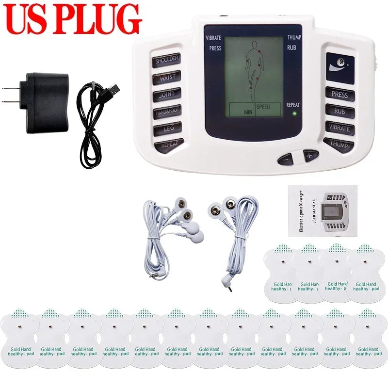 TENS Pulse Body Massager Dual Channel Low-frequency Acupuncture Moxibustion Unit EMS Muscle Stimulator Pain Relief Health Care