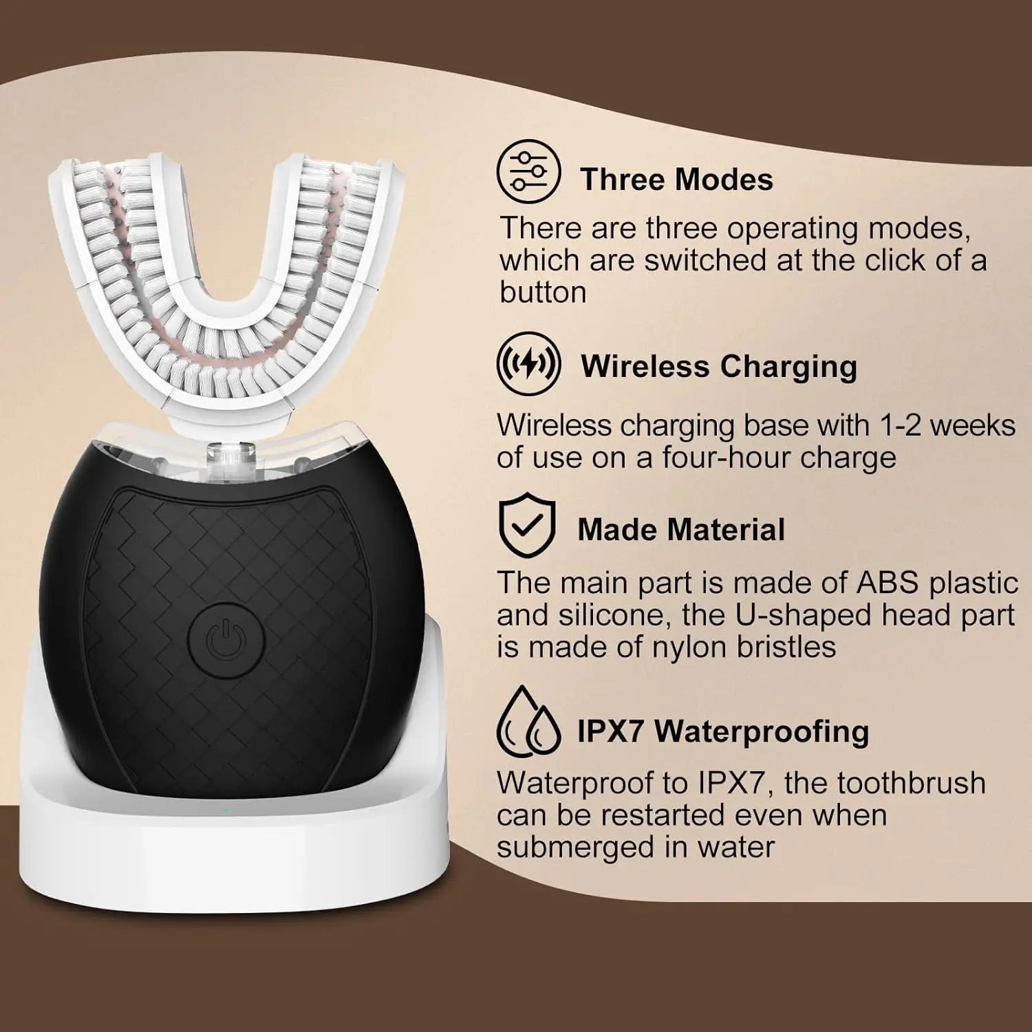 Smart Electric Toothbrush,360 Degree Toothbrush,U Shaped Toothbrush,the Newest Nylon Toothbrush