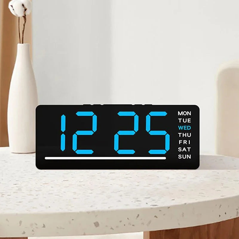 Smart Mute LED Electronic Wall Clock Modern Desk Clock Night Alarm Minimalist Thermometer Clock Home Decor For Room