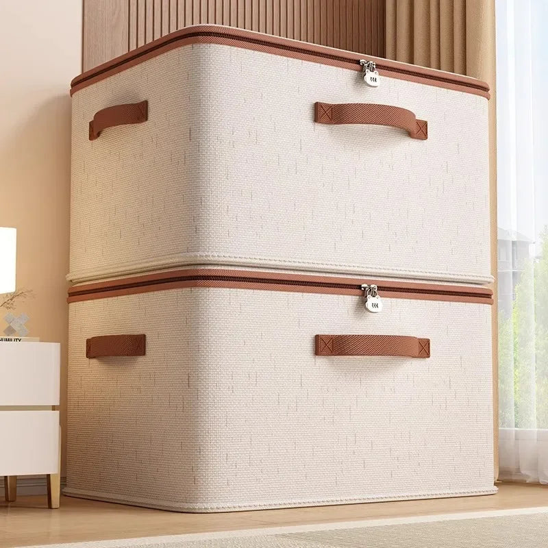 Extremely Large Thicken Clothes Organizer Home Cotton Linen Quilt Pants Sweater Storage  Box Bedroom Closet Wardrobe Organizer