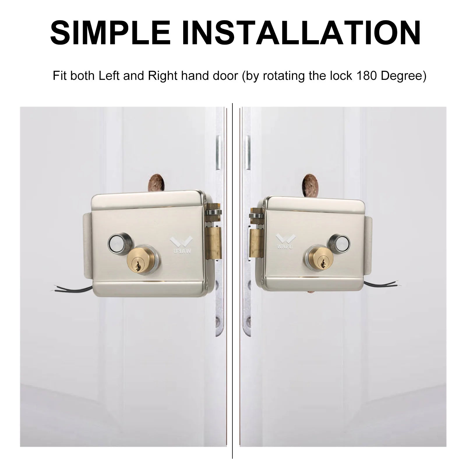 Secure Electric Metallic Lock WAFU Smart Electric Gate Door Lock Electronic Door Lock Door Access Control Tool for Home Office