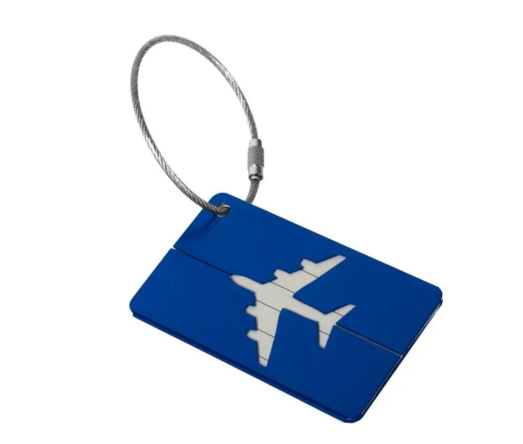 Aluminium Alloy Aircraft Luggage Tag with Name Travel Luggage Tag ID Card Anti-lost Solid Colour Travel Accessories